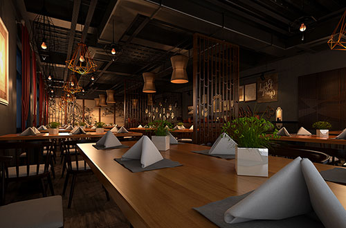 银川简约大气中式风格餐厅设计装修效果图